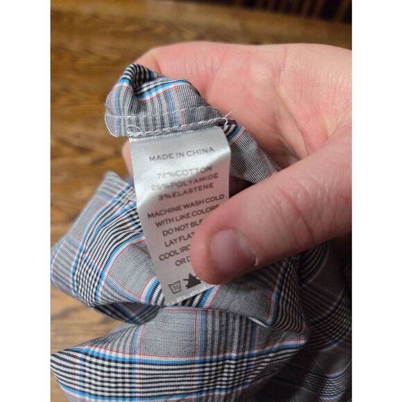 Hill House Athena Gray Blue Plaid Check Puff Sleeve Smocked Mini Nap Dress Large - Picture 5 of 6